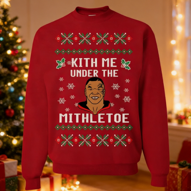 Men's Fall Winter Christmas Sweater Loose Fit Crew Neck Jacquard Knit Pullover Festive Holiday Top S-2XL