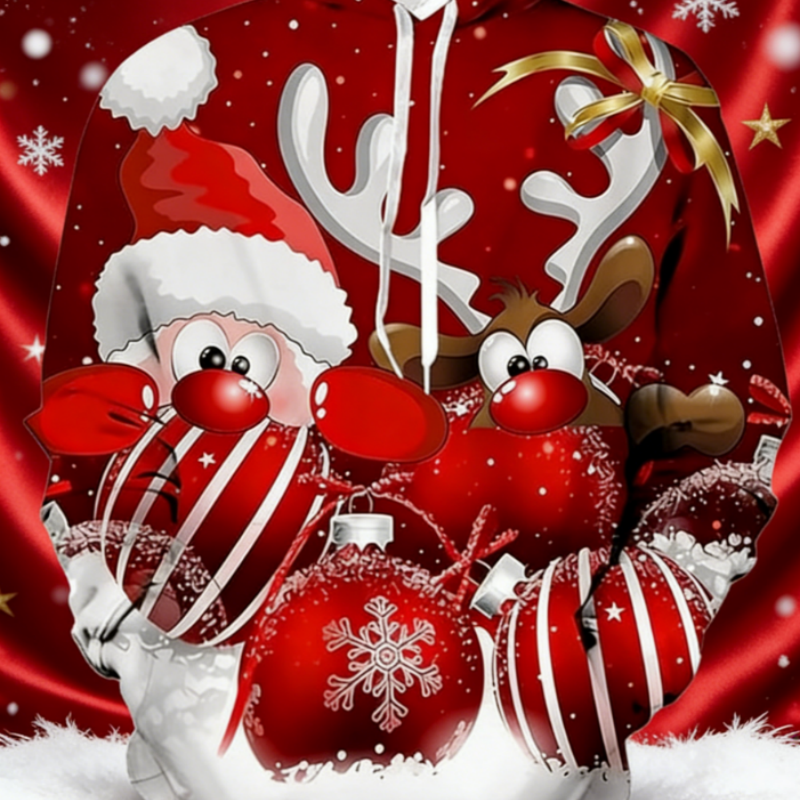 Men's Ugly Christmas Sweater Fun 3D Print Hip Hop Style Holiday Pullover Sweatshirt with Pockets Festive Casual Xmas Crewneck for Guys 2XS-5XL