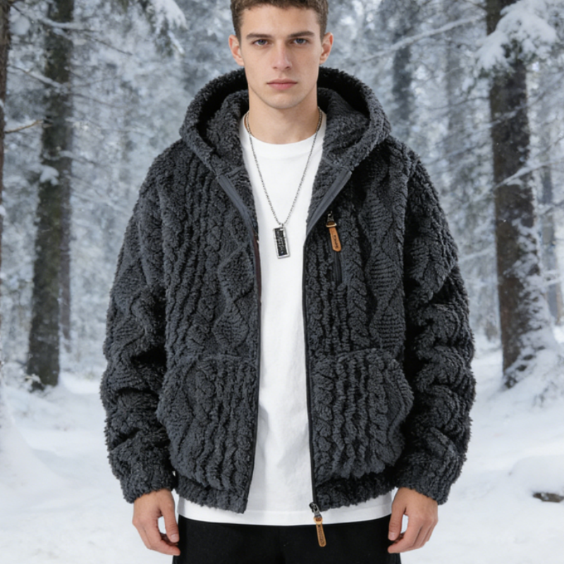 Men's Fleece Hooded Zip-Up Jacket, Polar Fleece Lined, Casual Winter Coat, Warm & Stylish S-2XL